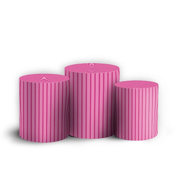 Trio Cilindro - Bohos Rosa - Sublimado 3D + Elástico