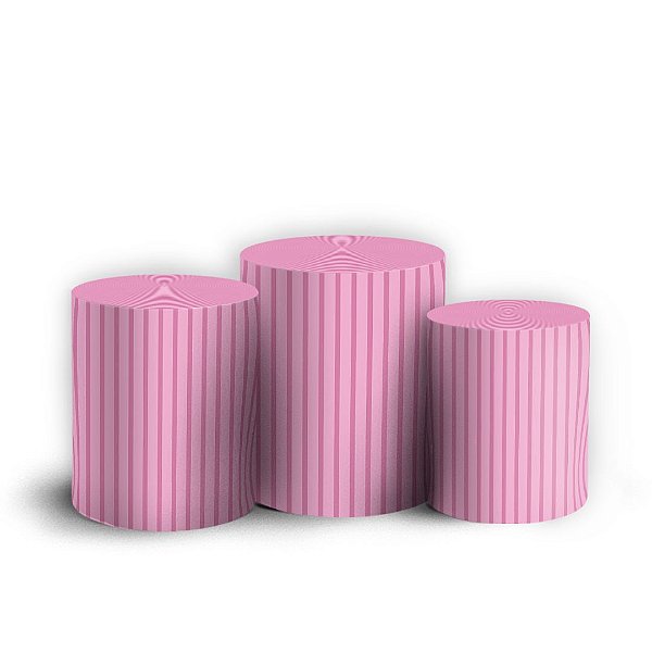 Trio Cilindro - Bohos Rosa - Sublimado 3D + Elástico