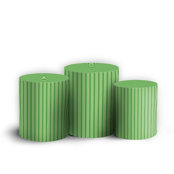 Trio Cilindro - Bohos Verde - Sublimado 3D + Elástico