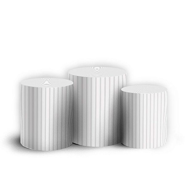 Trio Cilindro - Bohos Branco - Sublimado 3D + Elástico