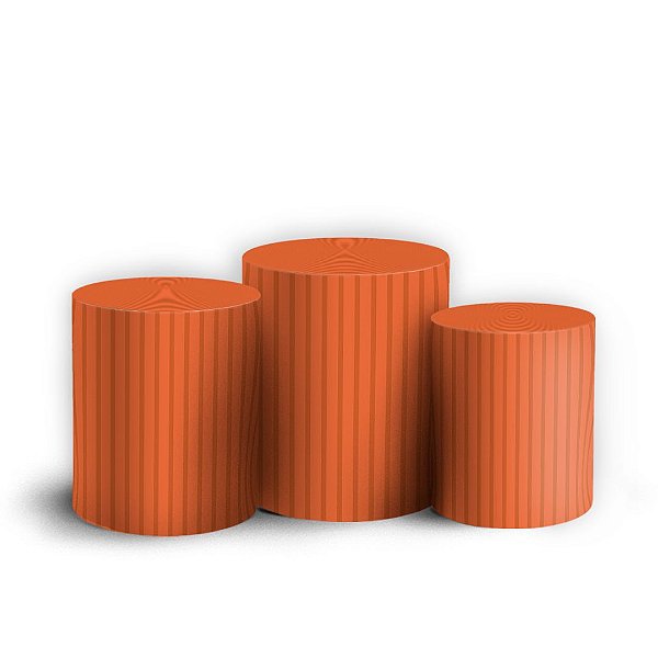 Trio Cilindro - Bohos Laranja - Sublimado 3D + Elástico