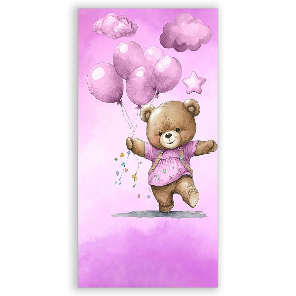 Faixa Lateral - Ursinha Rosa - Sublimado 3D