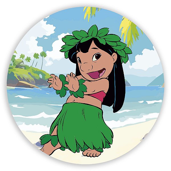 Painel Redondo - Lilo e Stitch - Sublimado 3D