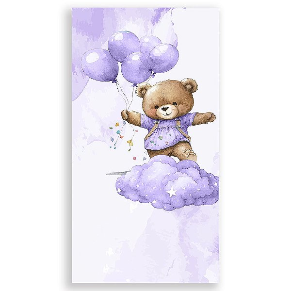 Faixa Lateral - Ursinha Lilas - Sublimado 3D