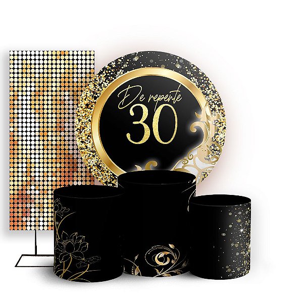 KIT Redondo Trio e Faixa - De Repente 30 - Sublimado 3D
