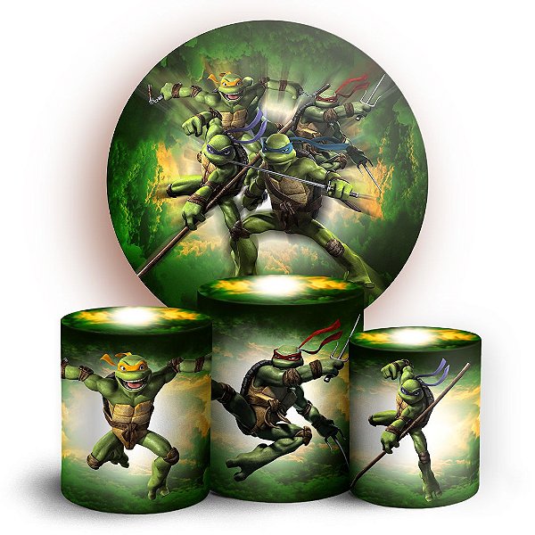 KIT Redondo e Trio - Tartarugas Ninja - Sublimado 3D
