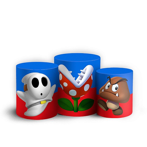Trio Cilindro - Super Mario - Sublimado 3D + Elástico