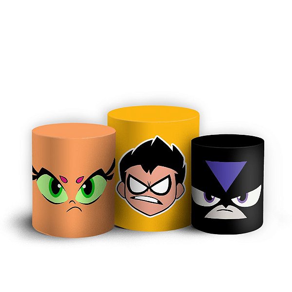 Trio Cilindro - Teen Titans - Sublimado 3D + Elástico