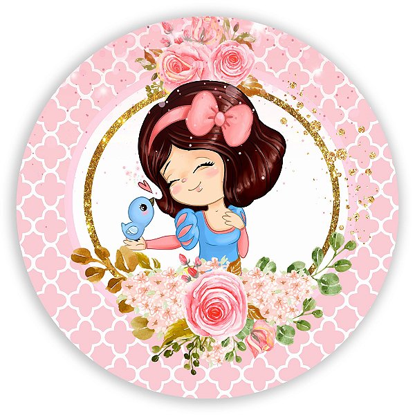 Painel Redondo - Branca de Neve Princesas - Sublimado 3D