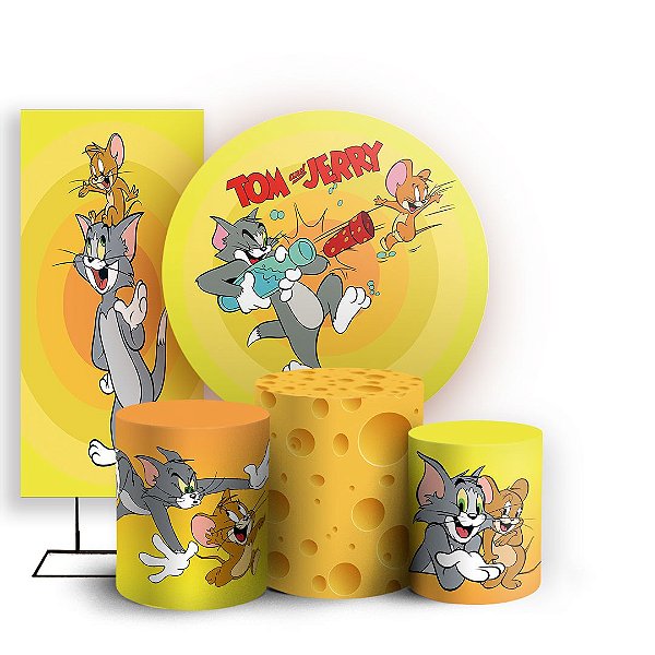 KIT Redondo Trio e Faixa -  Tom e Jerry - Sublimado 3D