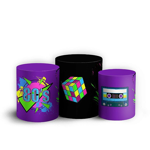 Trio Cilindro - Anos 80 - Sublimado 3D + Elástico