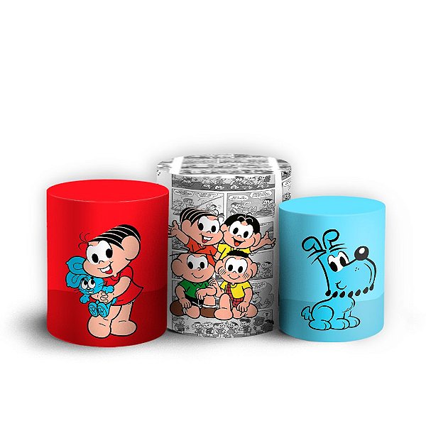 Trio Cilindro - Turma da Mônica - Sublimado 3D + Elástico