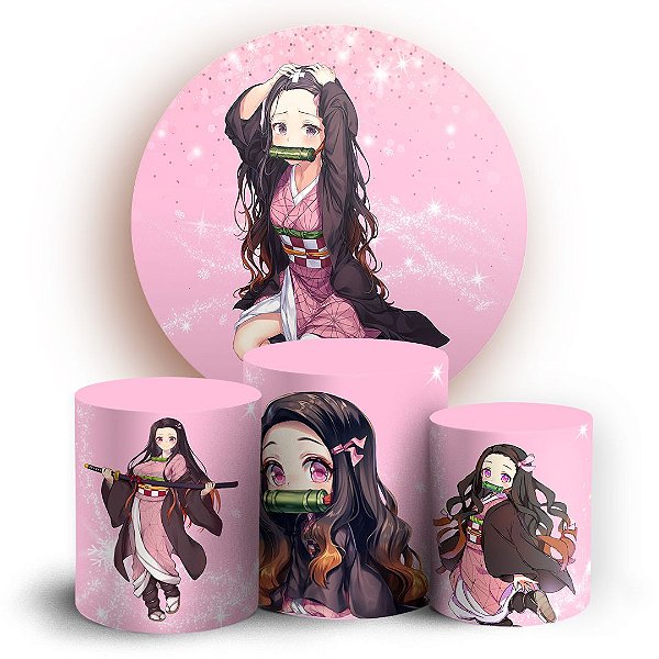 KIT Redondo e Trio -  Nezuko Kimetsu no Yaiba - Sublimado 3D