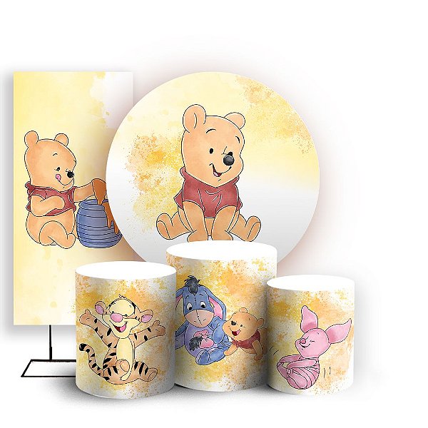 KIT Redondo Trio e Faixa - Ursinho Pooh - Sublimado 3D