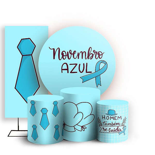 KIT Redondo Trio e Faixa - Novembro Azul - Sublimado 3D