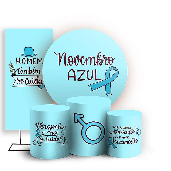 KIT Redondo Trio e Faixa - Novembro Azul - Sublimado 3D