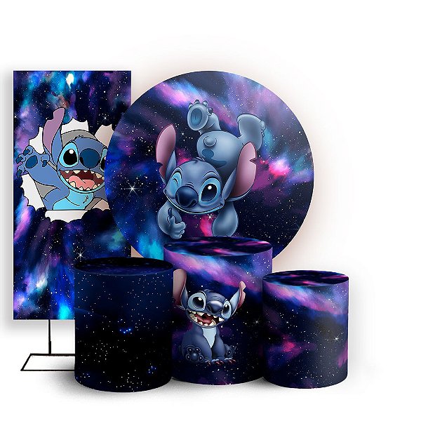 KIT Redondo Trio e Faixa - Lilo e Stitch - Sublimado 3D