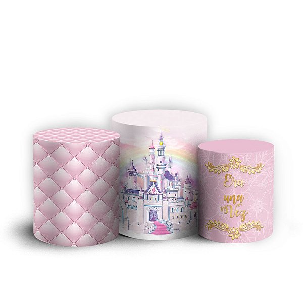 Trio Cilindro - Princesas da Disney - Sublimado 3D + Elástico