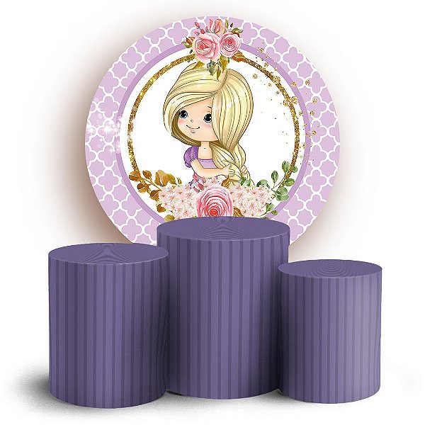 KIT Redondo e Trio - Rapunzel Princesas - Sublimado 3D