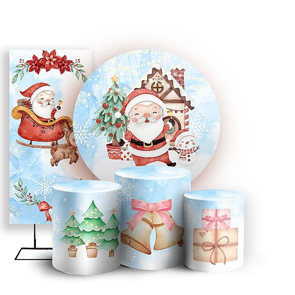 KIT Redondo Trio e Faixa - Natal - Ano Novo - Sublimado 3D