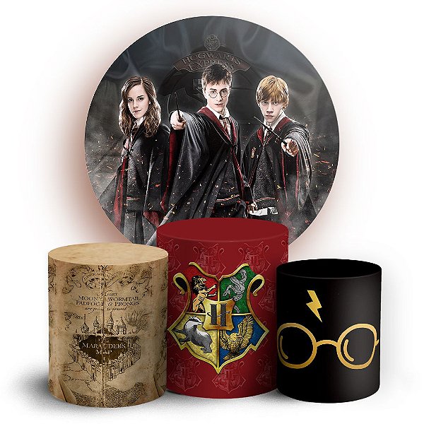 KIT Redondo e Trio - Harry Potter - Sublimado 3D