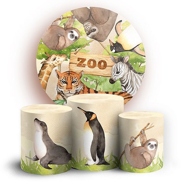 KIT Redondo e Trio - Zoológico - Sublimado 3D