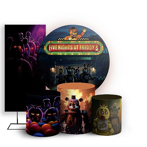 KIT Redondo Trio e Faixa - Five Nights At Freddy's - Sublimado 3D