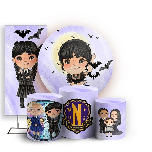 KIT Redondo Trio e Faixa - Wandinha - Sublimado 3D