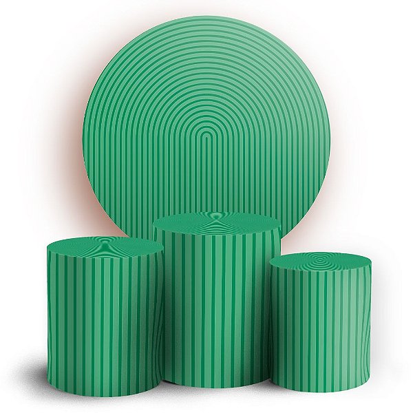 KIT Redondo e Trio - Bohos Verde - Sublimado 3D