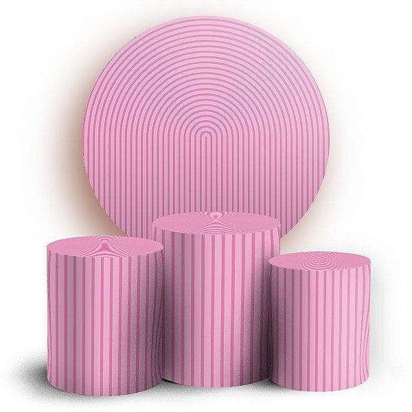 KIT Redondo e Trio - Bohos Rosa - Sublimado 3D