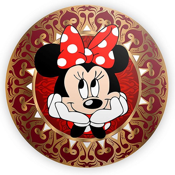 Painel Redondo - Minnie Vermelha - Sublimado 3D