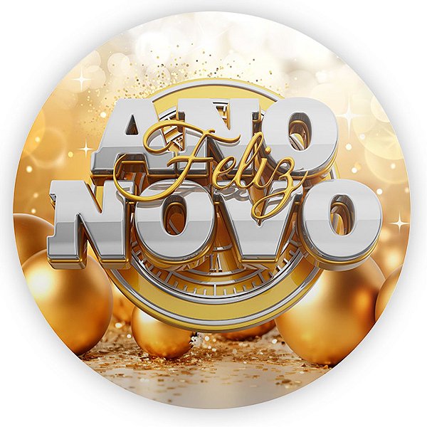 Painel Redondo - Ano Novo - Sublimado 3D