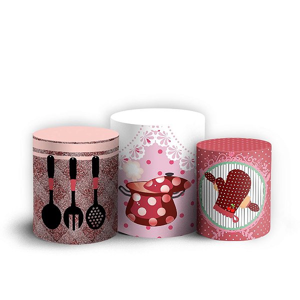 Trio Cilindro - Cha de Cozinha - Sublimado 3D + Elástico
