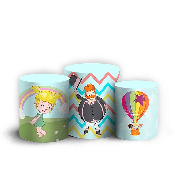 Trio Cilindro - Mundo Bita - Sublimado 3D + Elástico