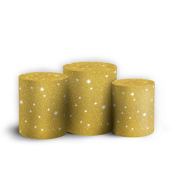 Trio Cilindro - Geometrico Glitter - Sublimado 3D + Elástico