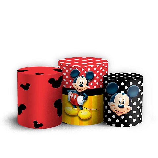 Trio Cilindro - Mickey - Sublimado 3D + Elástico