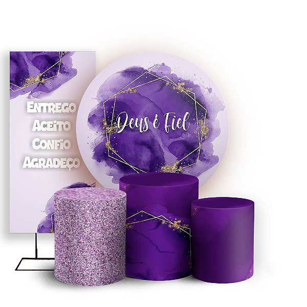 KIT Redondo Trio e Faixa - Deus - Sublimado 3D