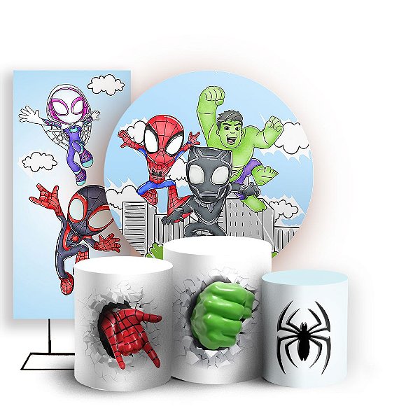 KIT Redondo Trio e Faixa - Spider Man - Sublimado 3D
