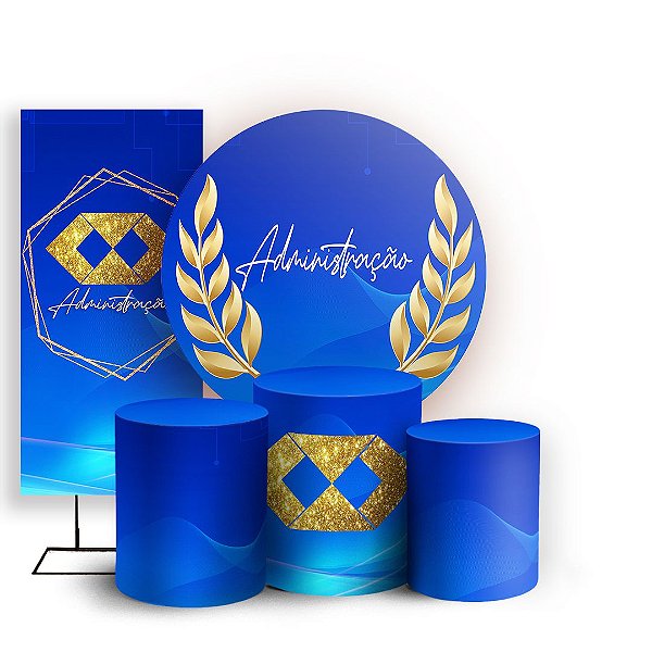 KIT Redondo Trio e Faixa - Administração - Sublimado 3D