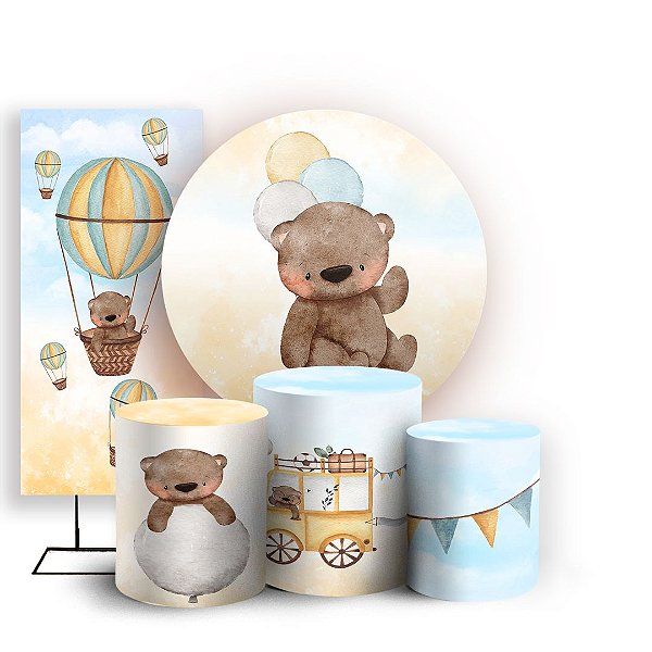 KIT Redondo Trio e Faixa - Ursinhos - Sublimado 3D