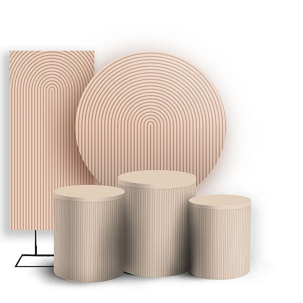 KIT Redondo Trio e Faixa - Bohos Marrom - Sublimado 3D