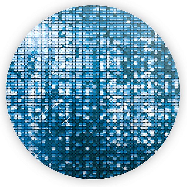 Painel Redondo - Lantejoulas Azul - Sublimado 3D