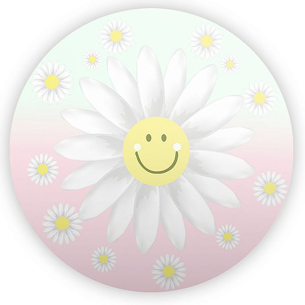 Painel Redondo - Flor Margarida - Sublimado 3D