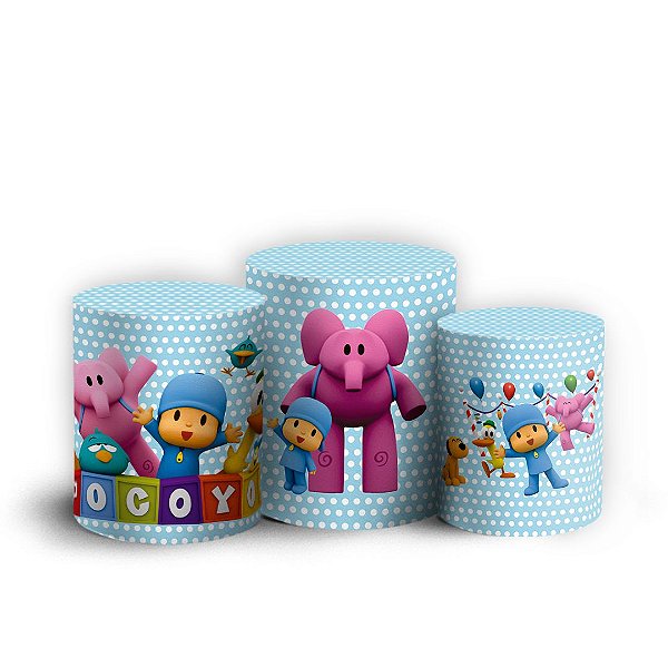 Trio Cilindro - Pocoyo - Sublimado 3D + Elástico