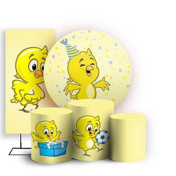 KIT Redondo Trio e Faixa - Pintinho-Amarelinho - Sublimado 3D