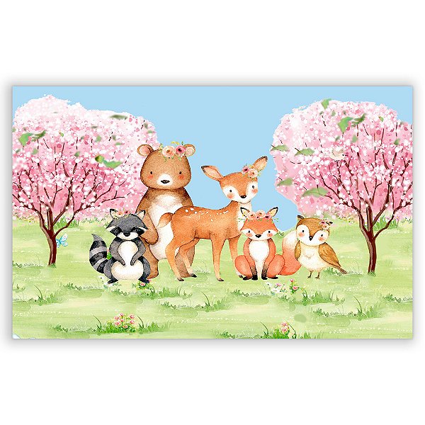 Painel Retangular - Bosque Animais - Sublimado 3D