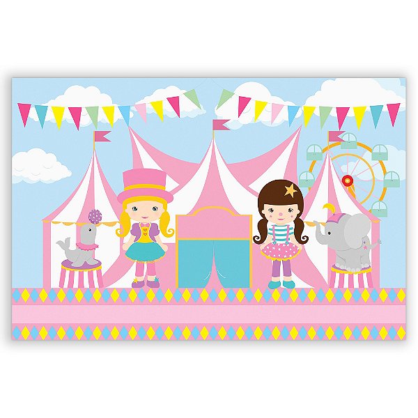 Painel Retangular - Circo Rosa - Sublimado 3D