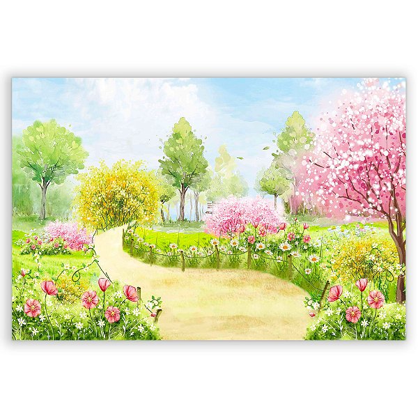 Painel Retangular - Natureza Jardim - Sublimado 3D
