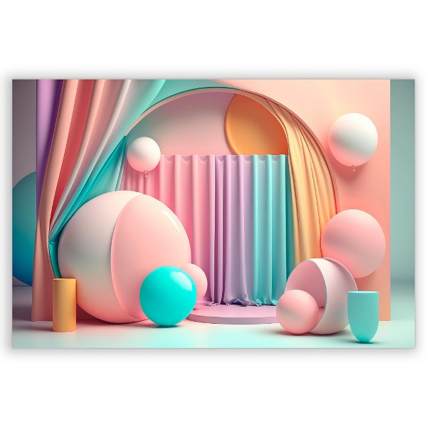 Painel Retangular - Fundo Fotografico Balao - Sublimado 3D