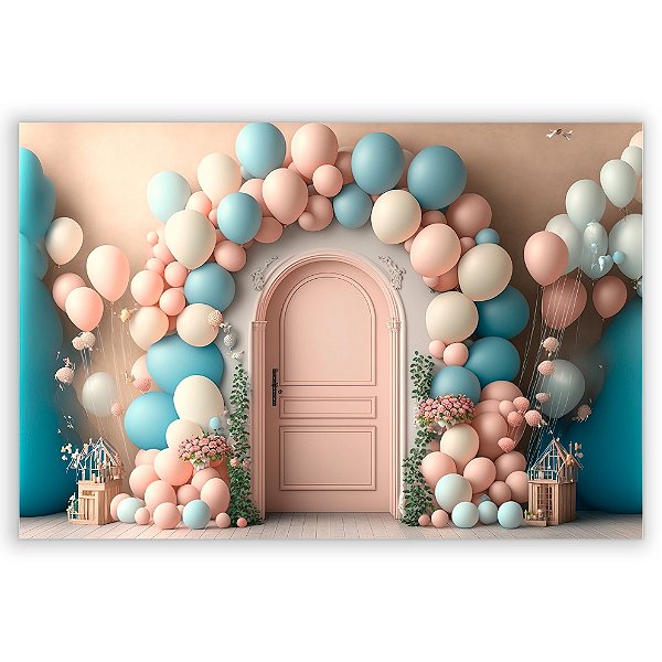 Painel Retangular - Fundo Fotografico Balao - Sublimado 3D